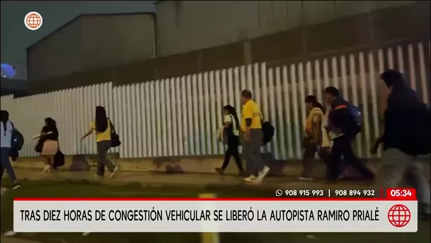 Liberan la autopista Ramiro Prialé tras diez horas de caos. Foto: América Noticias