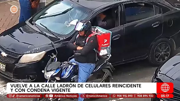 Vuelve a la calle ladrón de celulares reincidente y con condena vigente. Foto: Unidad de investigación