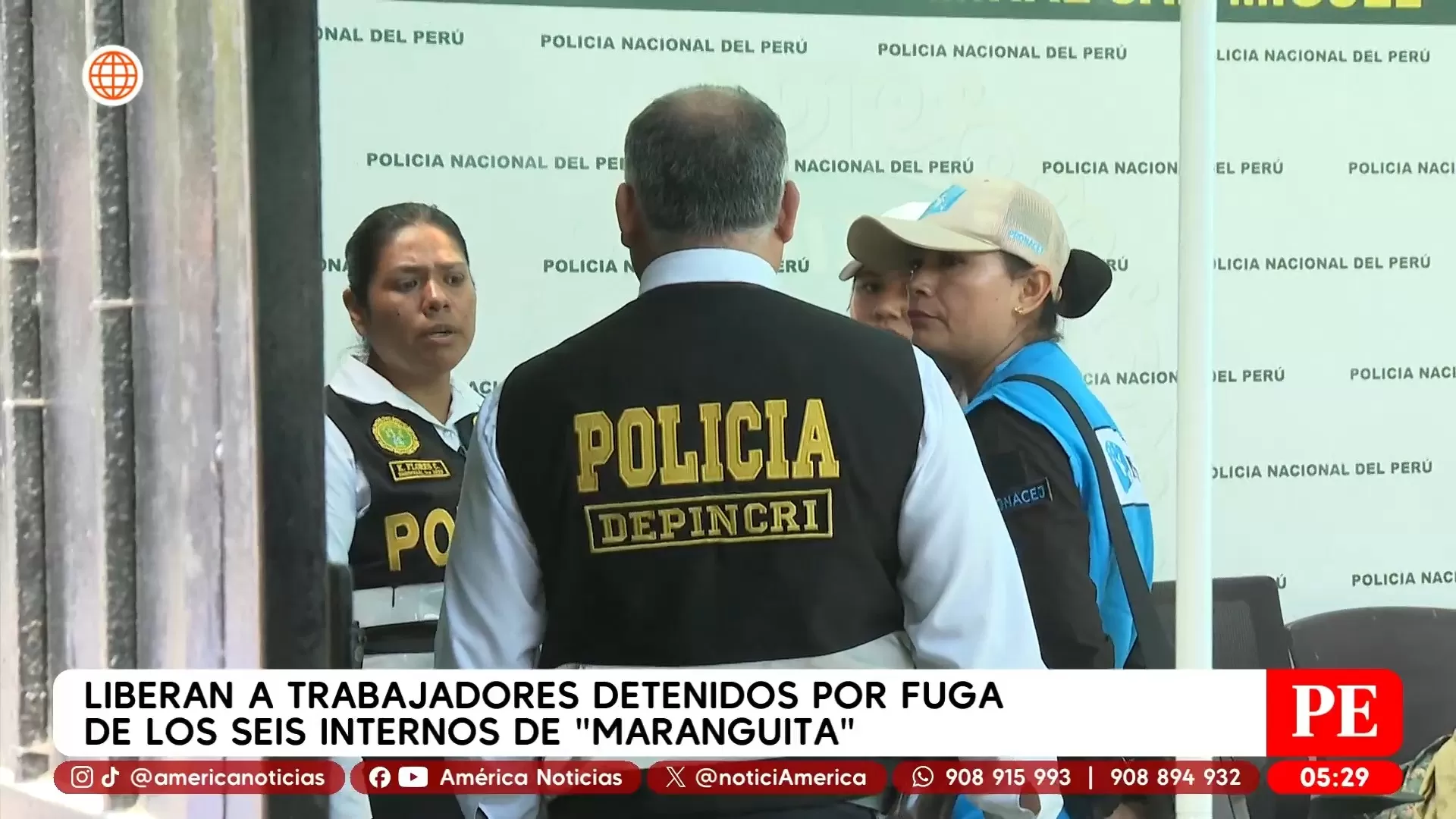 Liberan a trabajadores detenidos por fuga de seis internos de Maranguita. Foto: América Noticias Liberan a trabajadores detenidos por fuga de seis internos de Maranguita. Foto: América Noticias