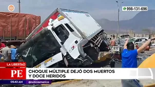 Choque múltiple en La Libertad. Foto y video: América Noticias