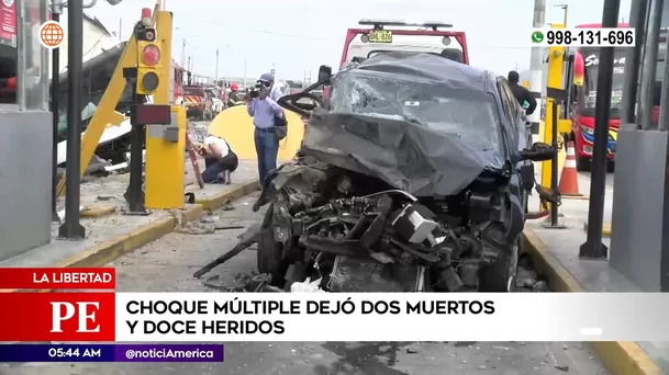 Choque múltiple en La Libertad. Foto: América Noticias