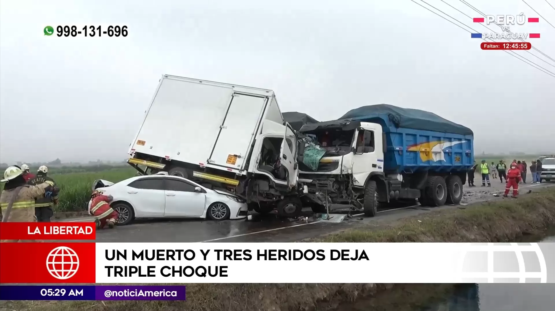 Un muerto tras triple choque en La Libertad. Foto: América Noticias