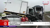 Un muerto tras triple choque en La Libertad. Foto y video: América Noticias