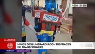 La Libertad: Niños disfrazados de Transformes sorprendieron en desfile escolar