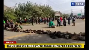 La Libertad: Paro de ronderos bloquea carreteras