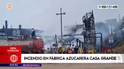 La Libertad: Voraz incendio en la azucarera Casa Grande