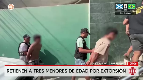 Retienen a tres menores por extorsión en La Libertad. Foto: América Noticias