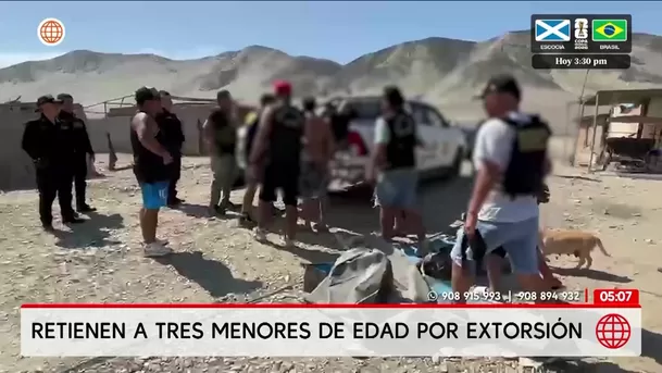Retienen a tres menores por extorsión en La Libertad. Foto: América Noticias