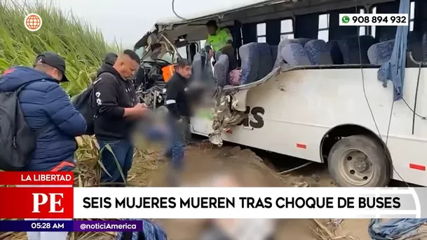 Seis mujeres murieron en accidente de tránsito en La Libertad. Foto: América Noticias