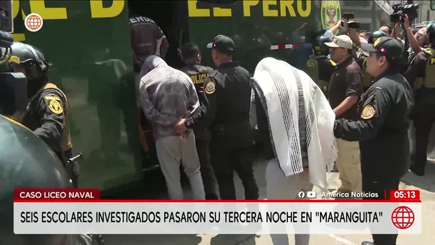Caso Liceo Naval: Seis escolares investigados pasaron su tercera noche en Maranguita. Foto: América Noticias Caso Liceo Naval: Seis escolares investigados pasaron su tercera noche en Maranguita. Foto: América Noticias