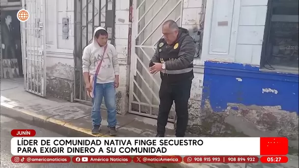 Líder de comunidad nativa finge secuestro para exigir dinero a su comunidad en Junín. Foto: América Noticias