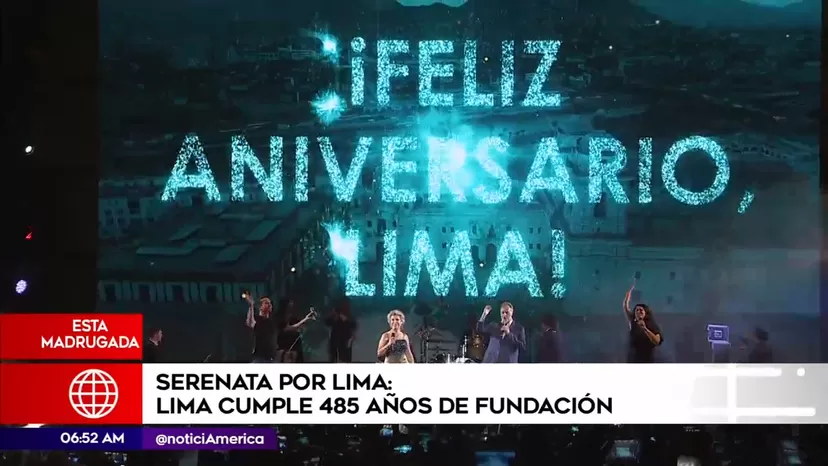 Lima celebró sus 485 años de fundación con serenata en la Plaza Mayor