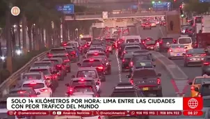 Tráfico en Lima: solo 14 km/h de velocidad promedio en 2025. Foto y video: América TV
