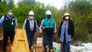 El hito marca el límite de la faja marginal necesaria para trabajos de protección. Foto: Midagri