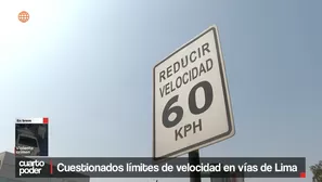 Cuestionados límtes de velocidad. Foto y video: América TV