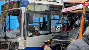 Choque entre bus del Corredor Azul y otra unidad deja heridos en Lince. / Video: Canal N