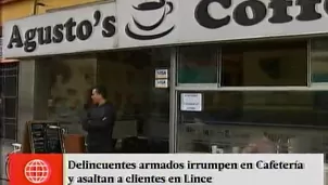 Asalto en cafetería de Lince. Foto: captura de TV