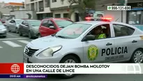 Bomba molotov en Lince. Foto y video: América Noticias