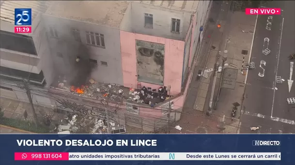 Violento desalojo en Lince. Foto: Canal N