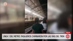 Pasajeros de la Línea 1 del Metro caminan por las vías tras falla técnica. Foto y video: América Noticias