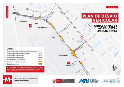 Línea 2 Metro de Lima: Este es el plan de desvíos por obras en avenida Faucett desde el 20 de noviembre