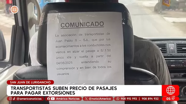 Urbanito sube pasajes a S/ 1.50 por pago de extorsiones. Foto: América Noticias Urbanito sube pasajes a S/ 1.50 por pago de extorsiones. Foto: América Noticias