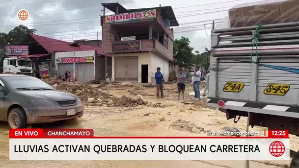 Lluvias en Chanchamayo activan más de 20 quebradas y bloquean la carretera marginal. Foto: América Noticias