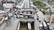 Villa María del Triunfo: Lluvias dejan nuevamente agua empozada en bypass de la avenida Pachacútec