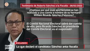Roberto Sánchez es investigado por la fiscalía debido a presuntas irregularidades en el financiamiento y aportes del partido. Video: Cuarto Poder