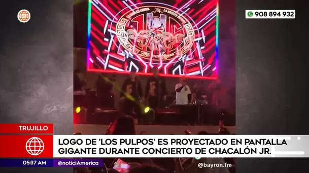 Logo de Los Pulpos en concierto de Chacalón Jr. en Trujillo. Foto: América Noticias