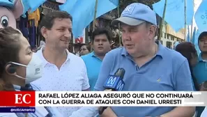 Rafael López Aliaga realizó un recorrido por las calles de Santa Anita.