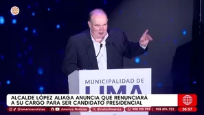 López Aliaga anuncia que dejará la alcaldía para postular a la presidencia. Foto y video: América Noticias