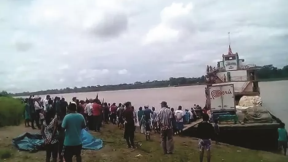 Bloqueo del río Marañón. Foto referencial: La República