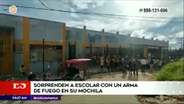 Sorprenden a escolar con un arma de fuego en su mochila. Foto y video: América Noticias