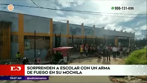 Sorprenden a escolar con un arma de fuego en su mochila. Foto y video: América Noticias