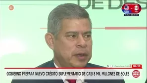 El presidente del Consejo de Ministros, Luis Galarreta, defendió la posibilidad de que el Gobierno solicite un nuevo crédito suplementario y sostuvo que las condiciones macroeconómicas del Perú permiten atender las necesidades presupuestales sin poner en riesgo la estabilidad de las finanzas públicas./ Video: Canal N