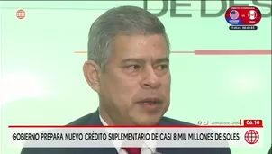 El presidente del Consejo de Ministros, Luis Galarreta, defendió la posibilidad de que el Gobierno solicite un nuevo crédito suplementario y sostuvo que las condiciones macroeconómicas del Perú permiten atender las necesidades presupuestales sin poner en riesgo la estabilidad de las finanzas públicas./ Video: Canal N
