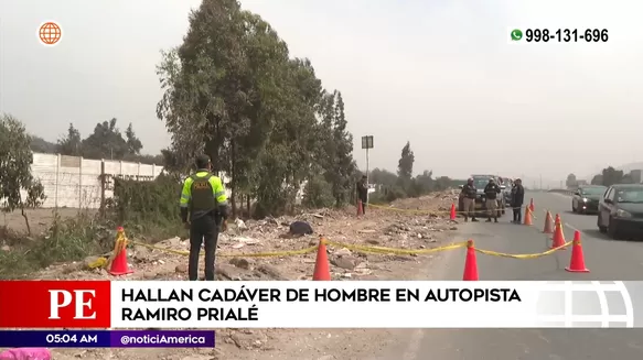 Cadáver en autopista Ramiro Prialé. Foto: América Noticias