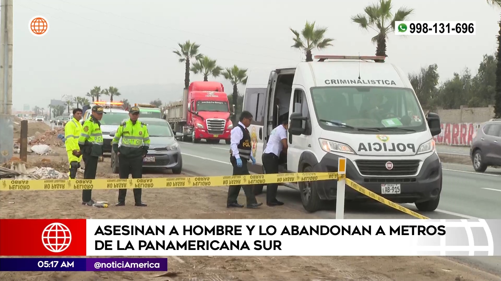 Abandonan cadáver en Lurín. Foto: América Noticias