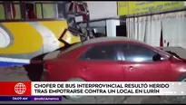 Bus interprovincial chocó en Lurín. América Noticias