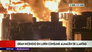 Incendio en almacén de llantas | Video: América Noticias