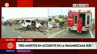 Lurín: Tres muertos en accidente en la Panamericana Sur