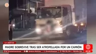Madre fue atropellada por un camión en la Libertad y está grave