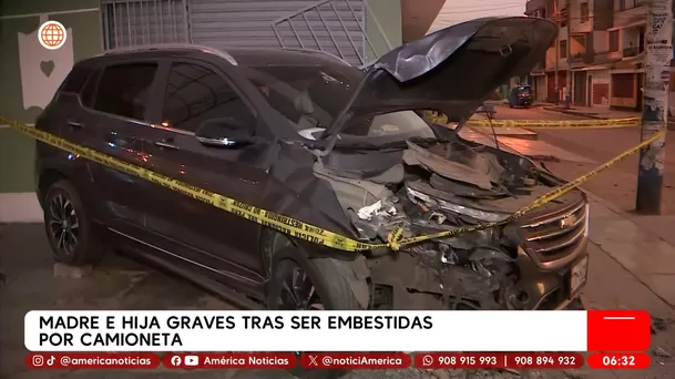 Madre e hija graves tras ser embestidas por camioneta en Comas. Foto: América Noticias Madre e hija graves tras ser embestidas por camioneta en Comas. Foto: América Noticias