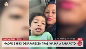 Madre e hijo desaparecen tras viajar a Tarapoto. Foto y video: América Noticias