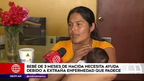 Bebé necesita ingerir una leche especial y necesita ayuda. América Noticias