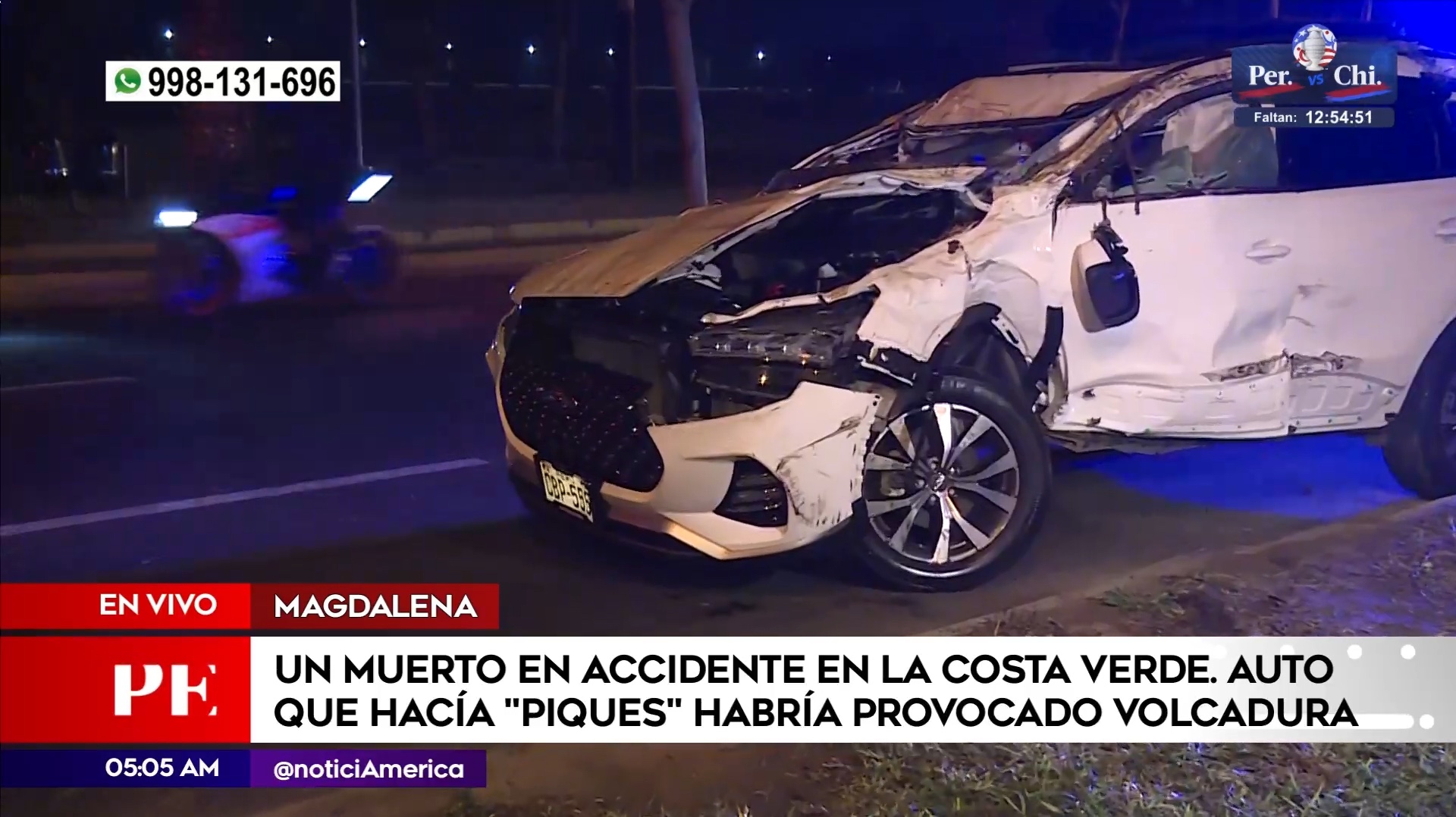 Accidente de tránsito en Magdalena. Foto: América Noticias