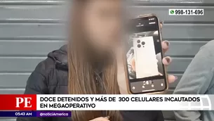 Celulares incautados en megaoperativo en Las Malvinas. Foto y video: América Noticias