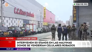 Intervienen stands en Las Malvinas. Foto y video: América Noticias