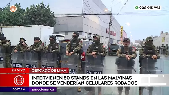 Intervienen stands en Las Malvinas. Foto: América Noticias